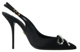 Dolce & Gabbana Black Crystal Embellished Slingback Heel Shoes -   -  Dolce & Gabbana.